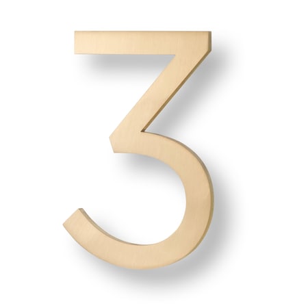 Sure-Loc Hardware Sure-Loc Hardware Floating House Number, 6, No. 3, Satin Brass HNF6-3 SB